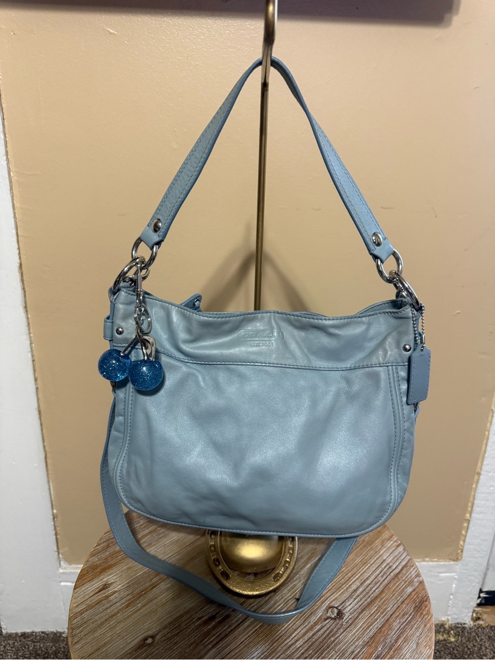 Coach  Blue Leather Shoulder Bag - Women Cherries not included